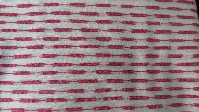 White And Red Ikat Fabric By The Yard