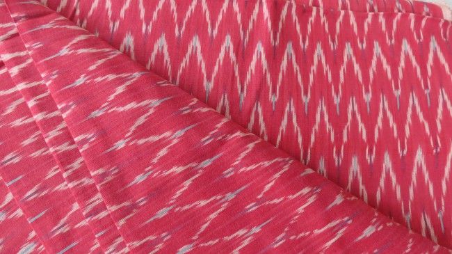 Rosy Pink Ikat Fabric Online