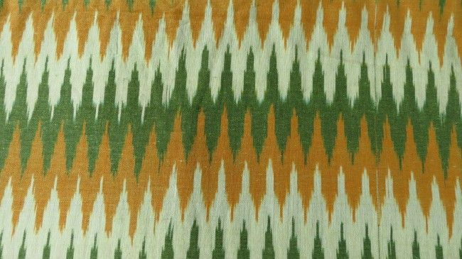 Green And Mustard Ikat Fabric Online