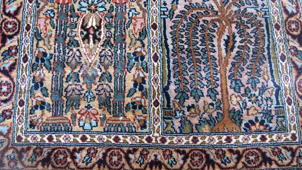 Kashmir Silk Rust Hamadan Rug