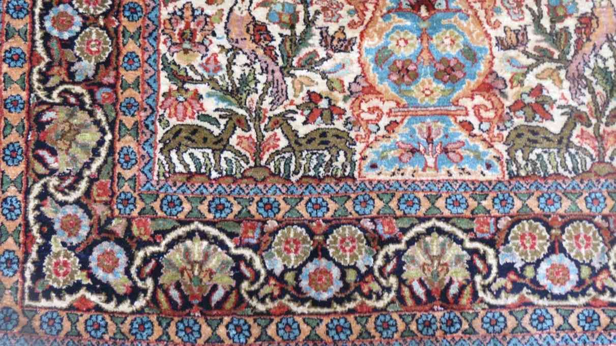 Mughal Garden Design Handmade Silk Rug
