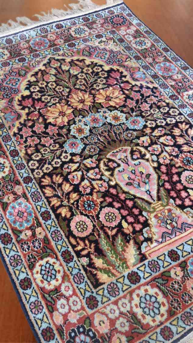 Mughal Garden Design Pure Silk Carpet