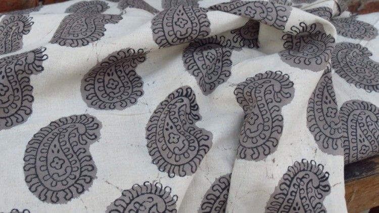 Paisley Design Indian Block Print Fabric
