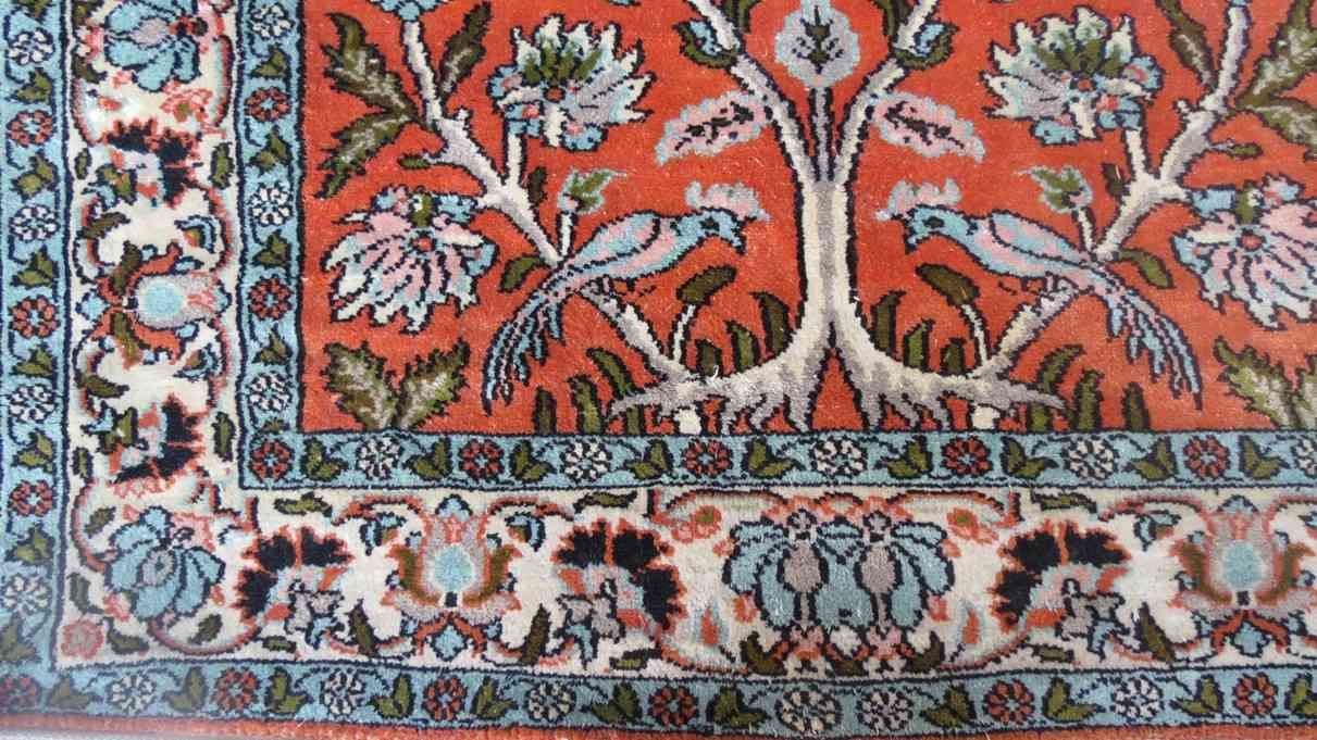 Pure Kashmir Silk Rug Tree Of Life Design