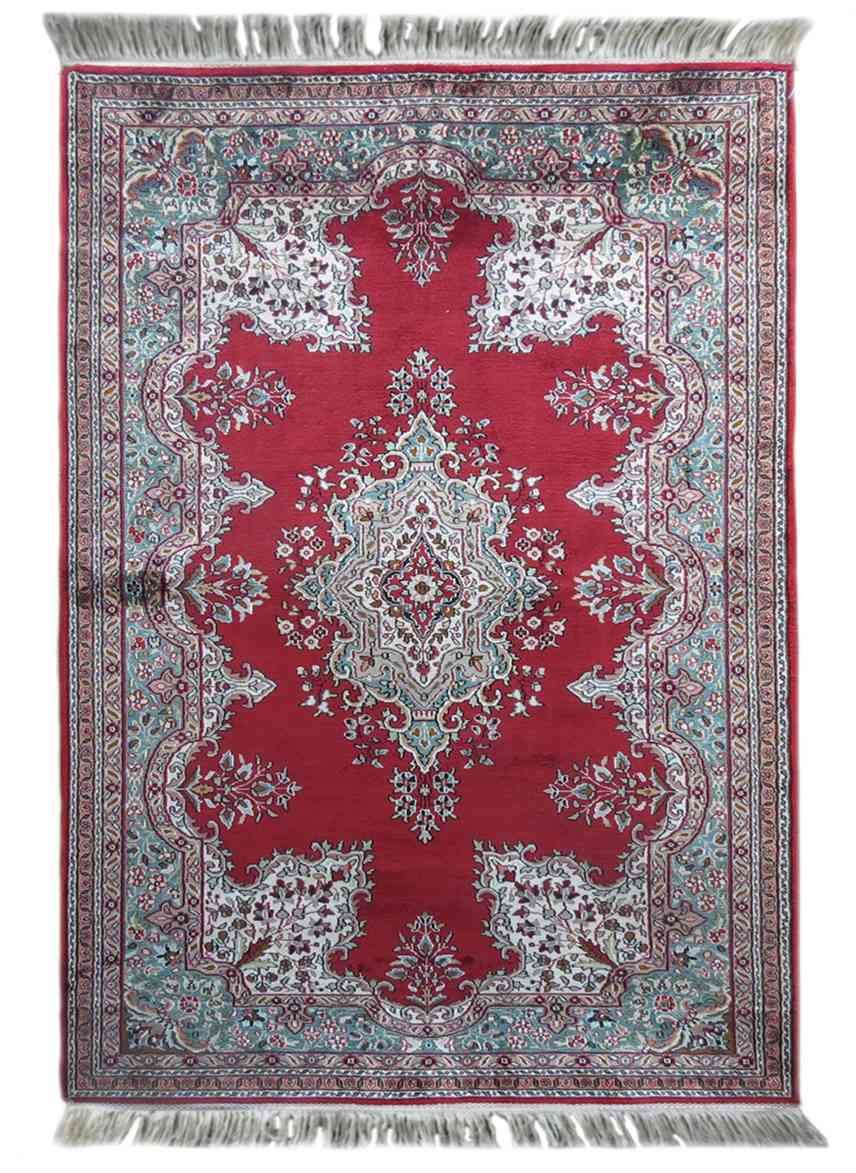 Red Persian Design Handmade Silk Rug