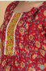 Red Yellow Block Print Feeding Gown