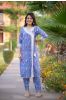 Blue Floral Kurta Pant Set