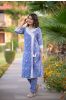 Blue Floral Kurta Pant Set