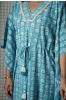 Blue Block Printed Ecovera Kaftan