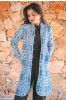 Blue Block Printed Reversible Cotton Quilted Coat