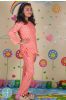 Peach Polka Dot Kids Cotton Night Suit