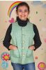 Green Yellow Reversible Quilted Sleeveless Kids Jacket