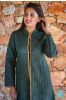 Khakhi Green And Mustard Reversible Cotton Bundi Quilted Coat
