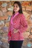 Red Floral Block Printed Quilted Bukhara Jacket