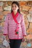 Pink Floral Block Printed Quilted Bukhara Jacket