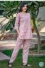 Dusty Peach Floral Block Printed Night Suit