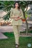 Yellow Floral Block Printed Night Suit