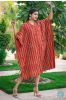 Brick Red Khari Cotton Kaftan Dress