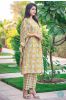 Mustard Floral Block Printed Kaftan Dress Set