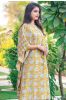 Mustard Floral Block Printed Kaftan Dress