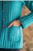 Blue Green Reversible Quilted Women Jacket