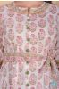 Pink Floral Block Printed A Line Kurta Pant Set 