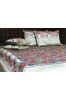 Beautiful Embroidered Green 5 Piece Silk Bedcover Set