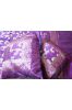 Beautiful Embroidered Purple 5 Piece Silk Bedcover Set
