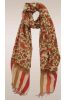 Cream Embroidered Paisley Scarf