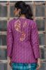 Orchid Purple Embroidered Quilted Silk Jacket