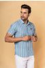 Blue Handloom Khari Cotton Men Shirt