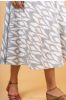 Grey White Ikat Knee Length Flaired Skirt