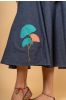 Denim Embroidered Flaired Skirt