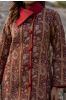 Red Kalamkari Block Printed Quilted Bukhara Coat