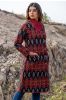 Red Ikat Quilted Bukhara Coat