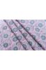 Baby Pink Blue Block Printed Cotton Fabric