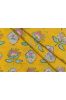 Yellow Floral Block Printed Cotton Fabric