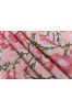 Peach Pink Floral Block Printed Cotton Fabric