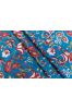 Racing Blue Floral Block Printed Cotton Fabric