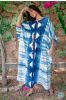 Blue And White Shibori Cotton Kaftan Dress