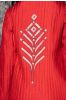 Red Embroidered Dola Silk Quilted Jacket