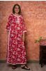 Red Block Printed Night Gown