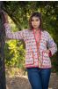Blue Block Printed Quilted Puffer Jacket