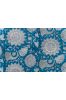 Breeze Blue Floral Hand Block Printed Cotton Fabric