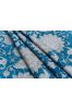 Breeze Blue Floral Hand Block Printed Cotton Fabric