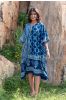 Indigo Designer Block Print Kaftan Dress