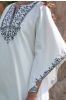 Black White Embroidered Khari Cotton Kaftan Dress