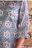 Blue Green Floral Block Printed Night Suit