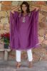 Quartz Purple Embroidered Muslin Silk Kaftan Dress Set