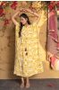Mustard Block Printed Kaftan Dress